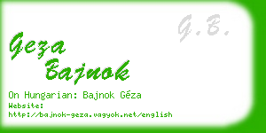 geza bajnok business card