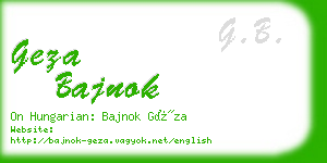 geza bajnok business card